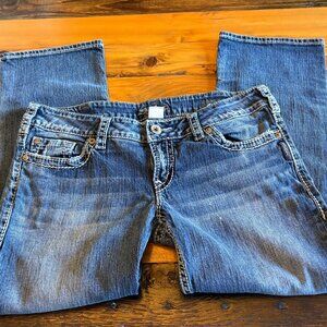 Silver Demin Capris, Size 32